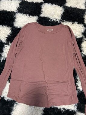 Mudd Mauve Long Sleeve Scoop Neck Top